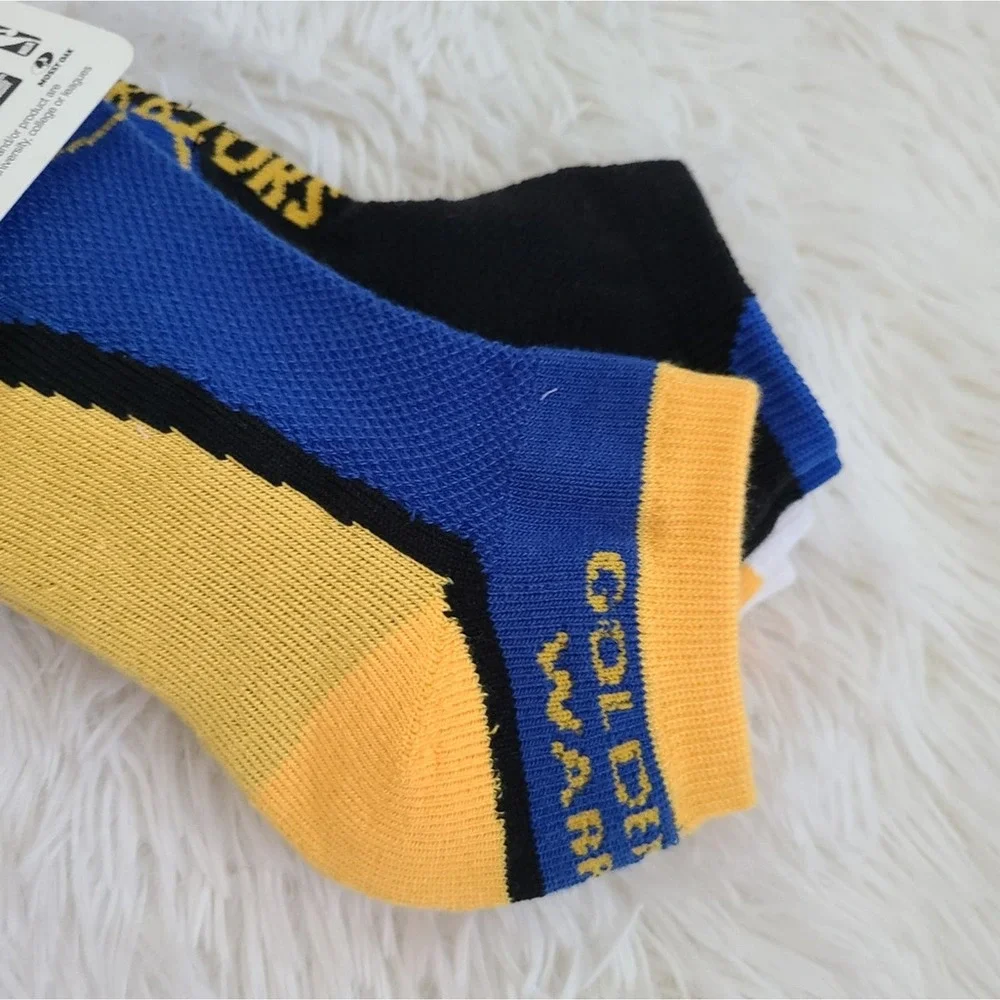 Golden State Warriors‎ 3 Pack Logo Ankle Socks NWT Size Large